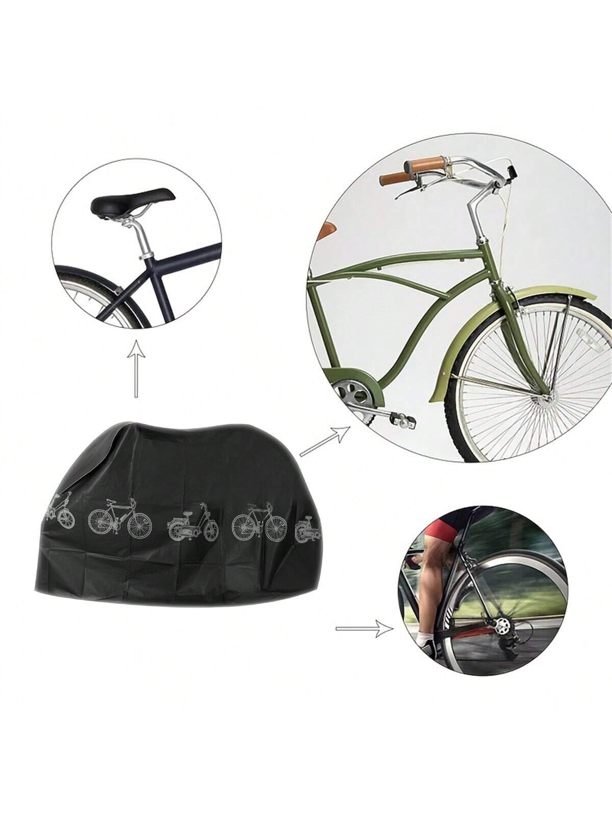 1pc Basic/Lightweight & Portable Electric Bicycle/Motorcycle Dust Cover, Outdoor Waterproof Sunshade Bike Jacket, Suitable For All Seasons