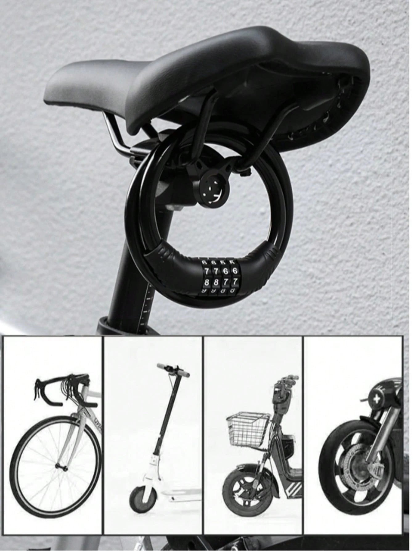 1pc Bicycle 4-Digit Combination Lock, Portable Cycling Gear For Mountain Bike