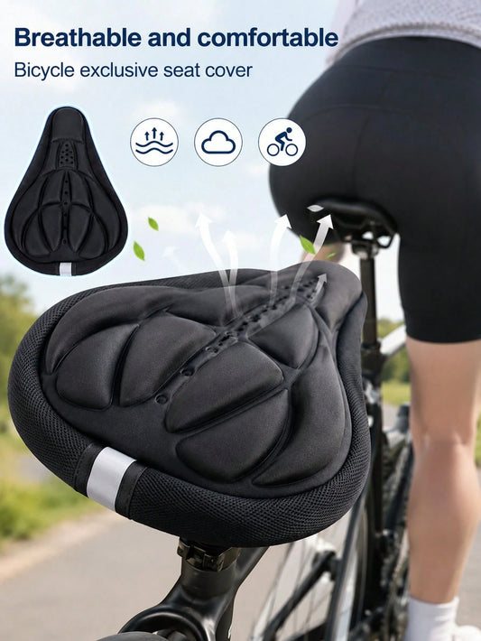 1pc Bicycle Seat Cover, Soft Foam Bike Seat Cover, Shock-Absorbing Breathable Comfortable, Suitable For Outdoor Cycling, Mountain Bike, Road Bike, Exercise Bike And Daily Commute