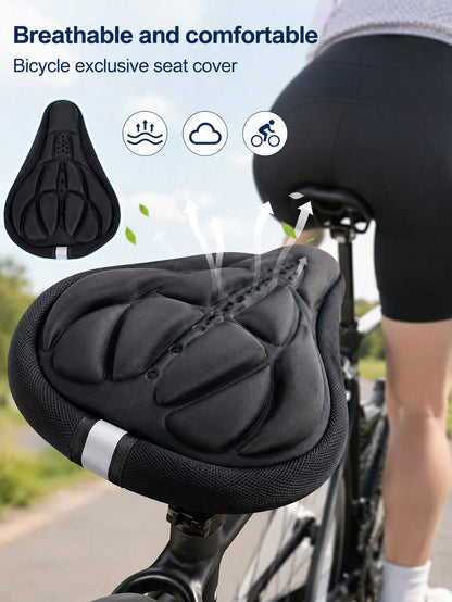 1pc Bicycle Seat Cover, Soft Foam Bike Seat Cover, Shock-Absorbing Breathable Comfortable, Suitable For Outdoor Cycling, Mountain Bike, Road Bike, Exercise Bike And Daily Commute