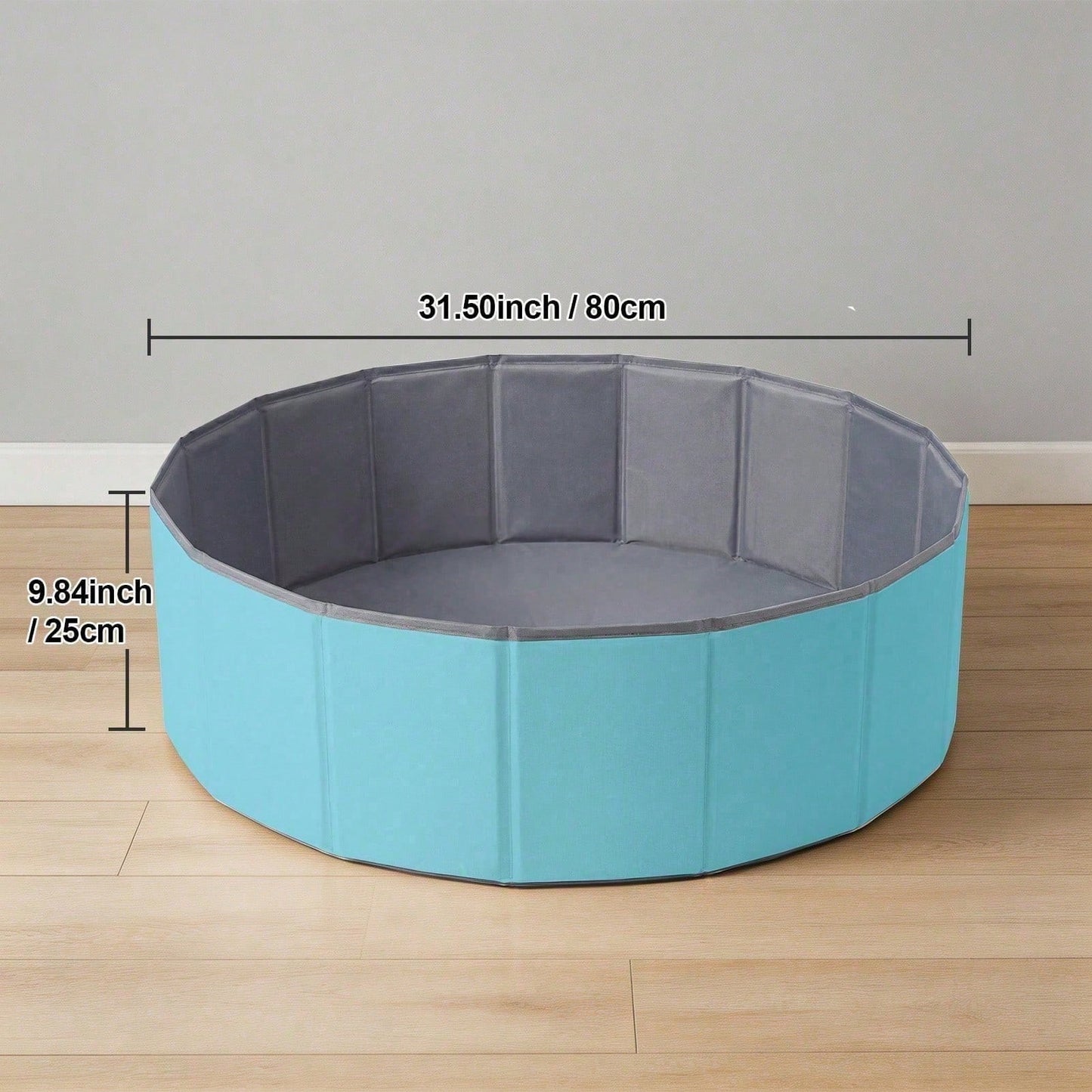 1Pc Blue-Grey Ball Pit (Balls Not Included) – 31.5" Soft Round Memory Foam Ball Pit Suitable For Indoor And Outdoor Play; For Kids Pets.