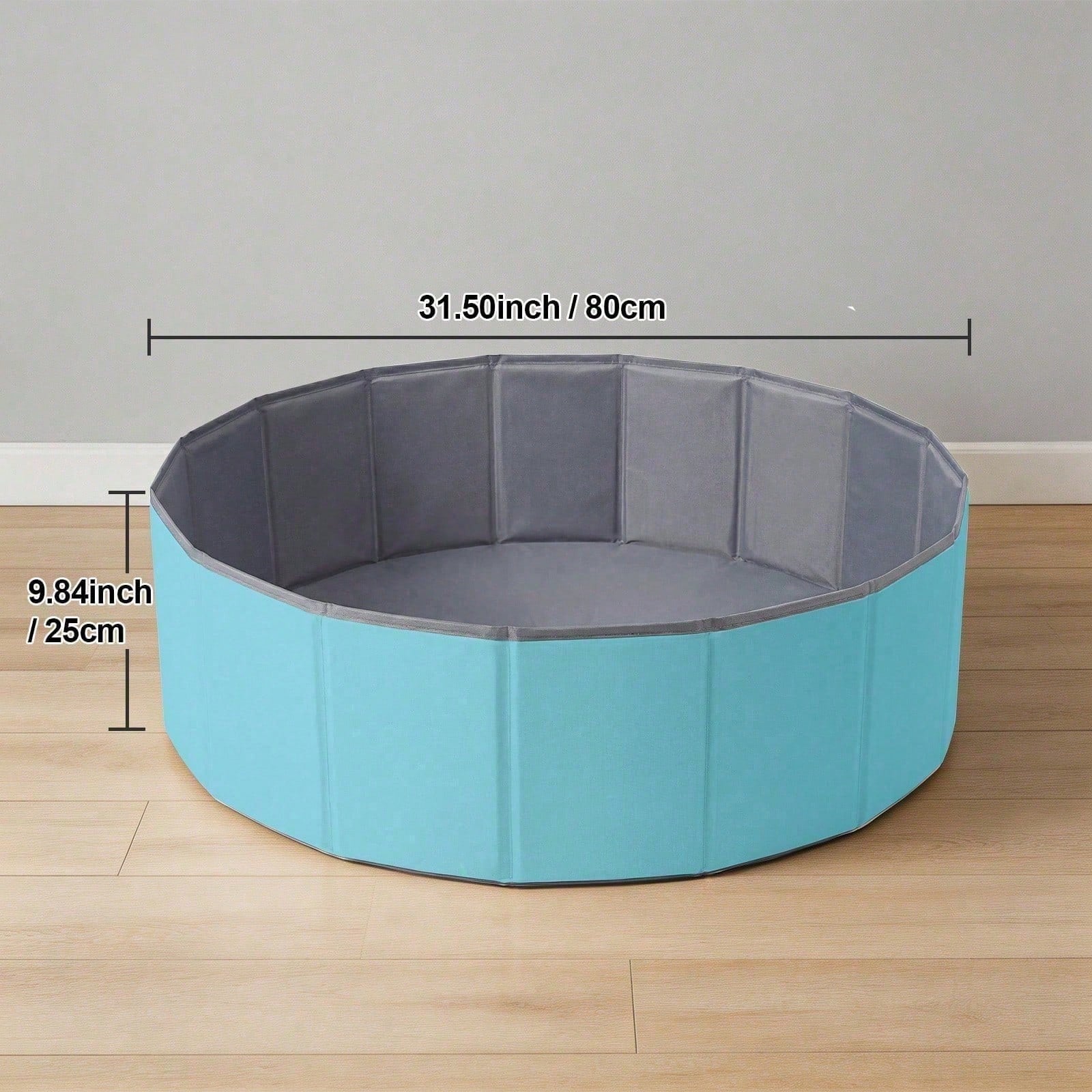 1Pc Blue-Grey Ball Pit (Balls Not Included) – 31.5" Soft Round Memory Foam Ball Pit Suitable For Indoor And Outdoor Play; For Kids Pets.