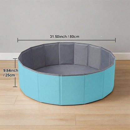 1Pc Blue-Grey Ball Pit (Balls Not Included) – 31.5" Soft Round Memory Foam Ball Pit Suitable For Indoor And Outdoor Play; For Kids Pets.