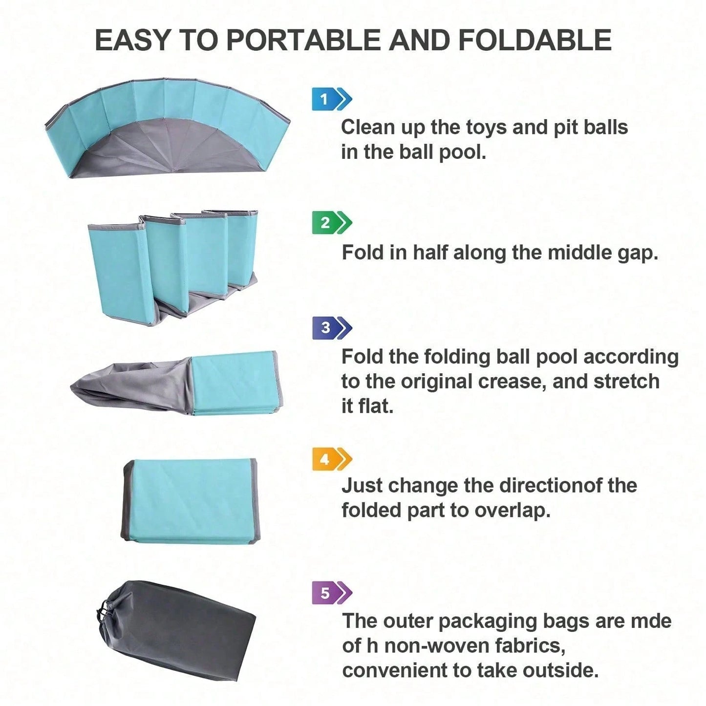 1Pc Blue-Grey Ball Pit (Balls Not Included) – 31.5" Soft Round Memory Foam Ball Pit Suitable For Indoor And Outdoor Play; For Kids Pets.