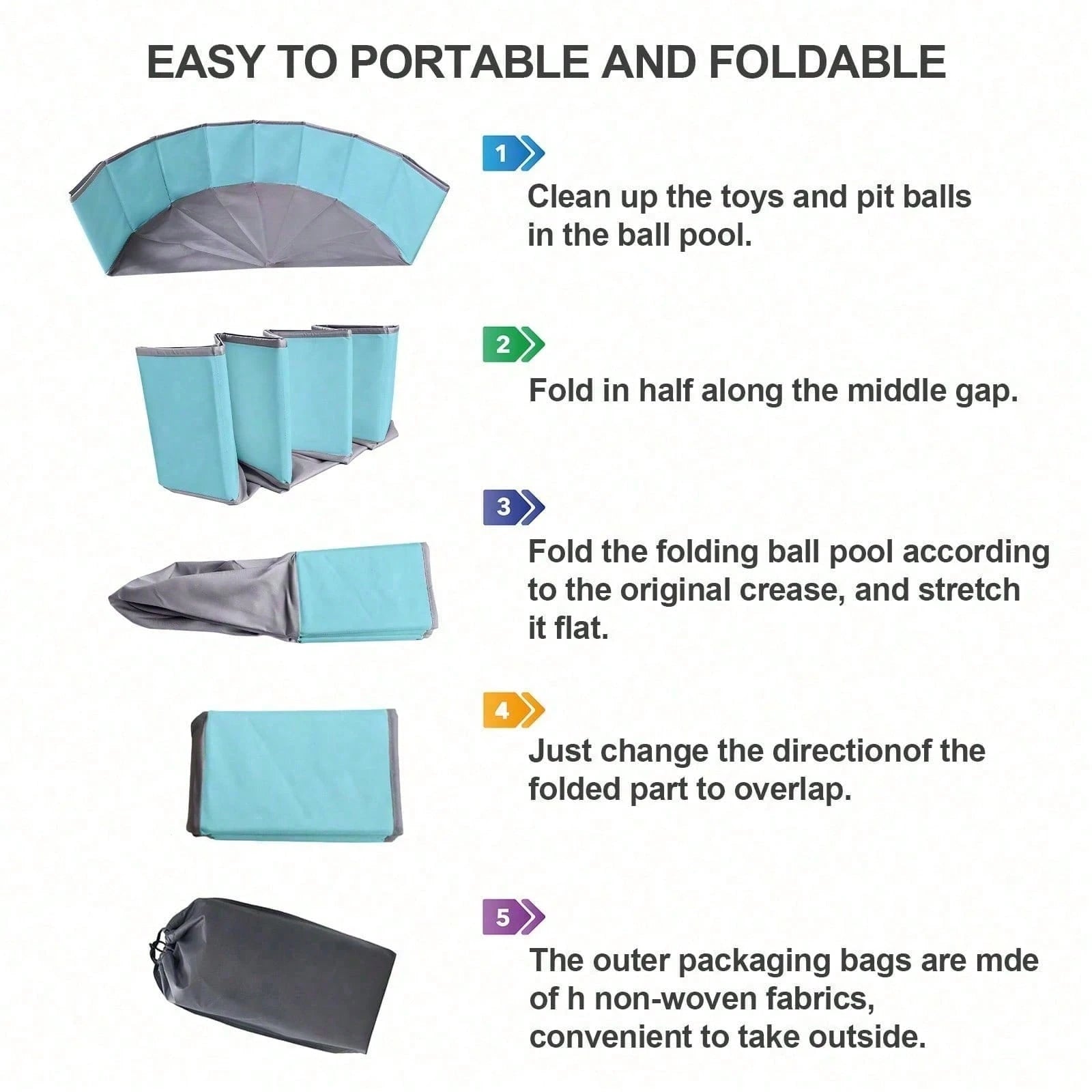 1Pc Blue-Grey Ball Pit (Balls Not Included) – 31.5" Soft Round Memory Foam Ball Pit Suitable For Indoor And Outdoor Play; For Kids Pets.