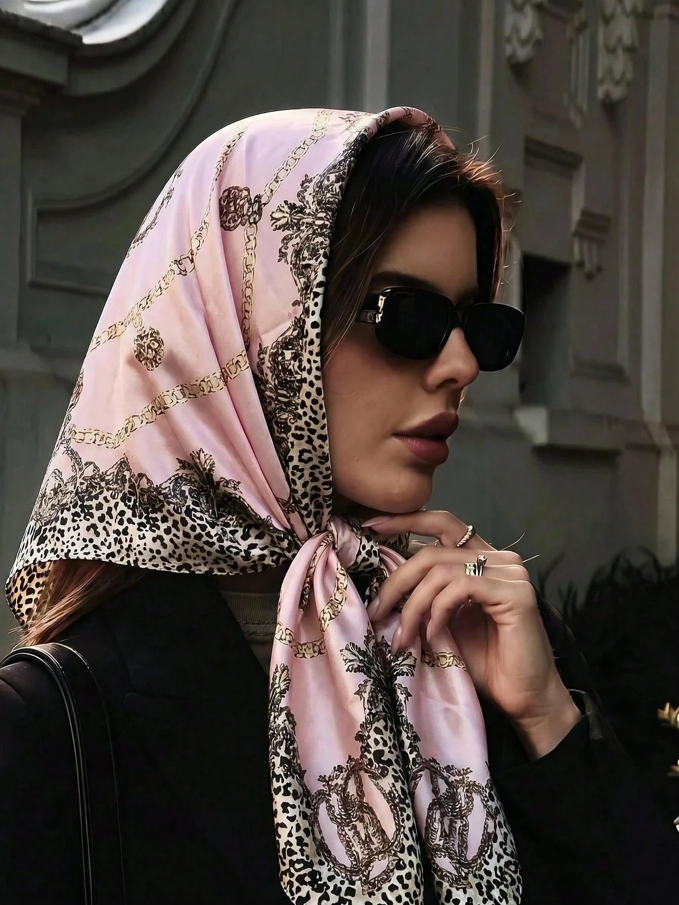 1pc Bohemian Style Paisley Print Satin Scarf, Elegant Headscarf Shawl For Daily Casual Wear, Sun Protection,Travel Essential,Holiday
