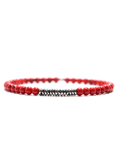 1pc Bohemian Style Turquoise Beaded Bracelet, Men's Daily Decorative Jewelry Gift, Fashionable Punk Style, Create Look