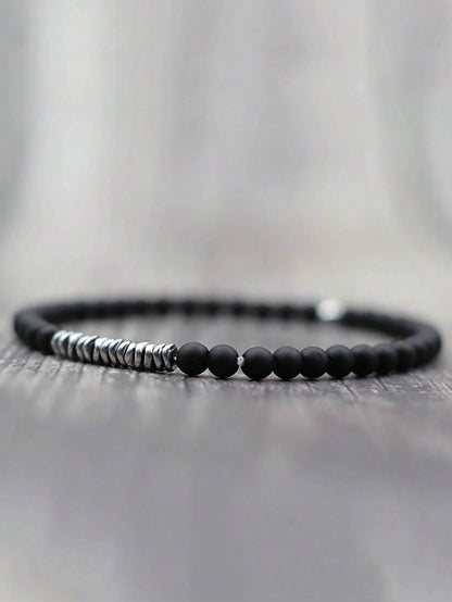 1pc Bohemian Style Turquoise Beaded Bracelet, Men's Daily Decorative Jewelry Gift, Fashionable Punk Style, Create Look