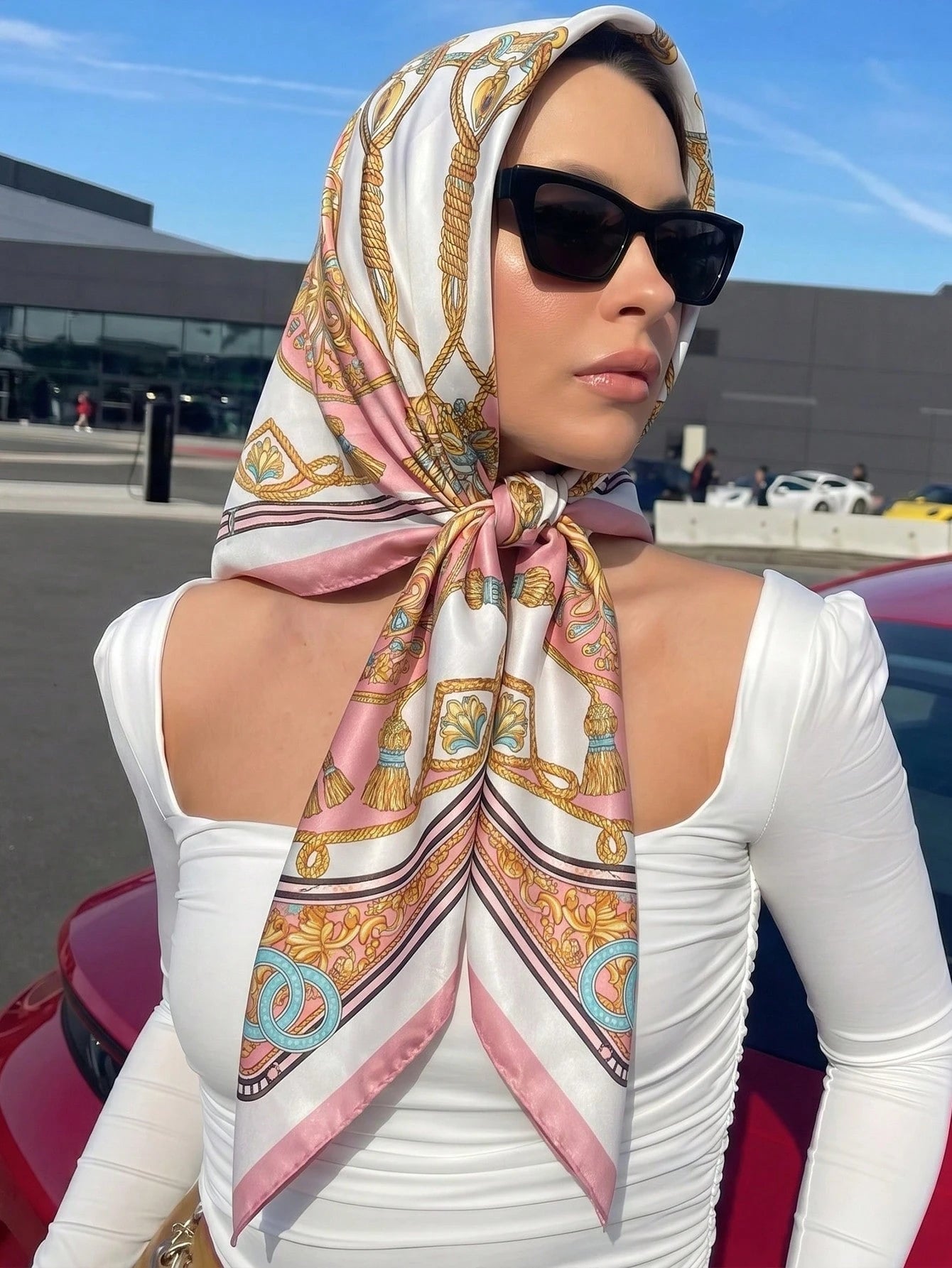 1pc Bohemian Vintage Paisley Women's Scarf/Bandana, New Spring High-End Versatile Fashion Accessory Silk Scarf, Can Be Used As Neck Scarf, Headband, Hair Scarf Or Shawl, Suitable For Spring/Summer Bea