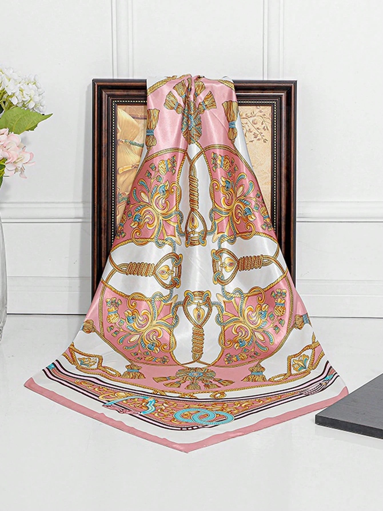 1pc Bohemian Vintage Paisley Women's Scarf/Bandana, New Spring High-End Versatile Fashion Accessory Silk Scarf, Can Be Used As Neck Scarf, Headband, Hair Scarf Or Shawl, Suitable For Spring/Summer Bea