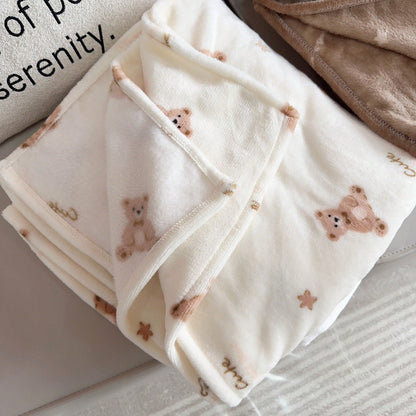 1pc Cartoon Bear Pattern Soft Baby Blanket, Comfortable Baby Cover Blanket