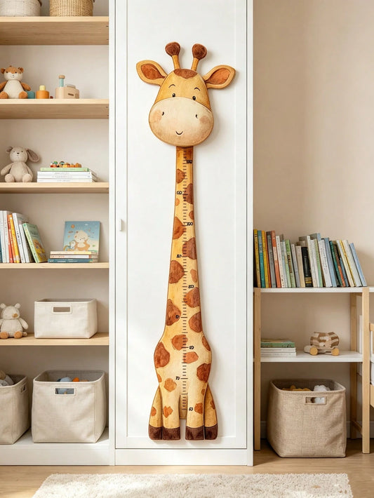1pc Cartoon Giraffe Height Measurement Sticker, Baby Room Wall Decor Sticker, Multi-Functional Baby Room Wall Art Decoration, Baby Room Height Measurement Decor
