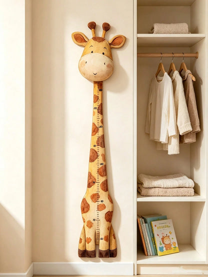 1pc Cartoon Giraffe Height Measurement Sticker, Baby Room Wall Decor Sticker, Multi-Functional Baby Room Wall Art Decoration, Baby Room Height Measurement Decor