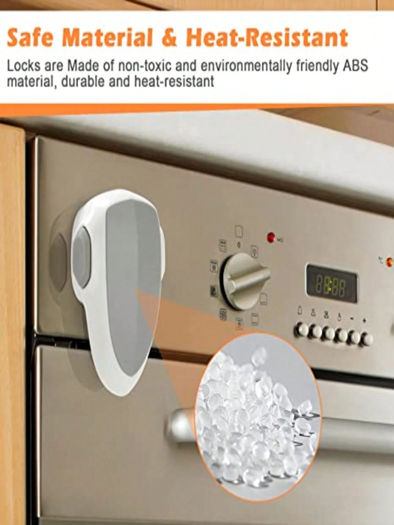 1pc Child Lock,Gray Oven Lock,Heat-Resistant Material,Easy Installation And Use,No Tools Required,Prevent Burns And Suitable For Oven Use,Kitchen Supplies Baby Shower Family Decorations Gifts