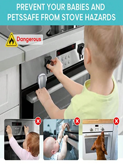 1pc Child Lock,Gray Oven Lock,Heat-Resistant Material,Easy Installation And Use,No Tools Required,Prevent Burns And Suitable For Oven Use,Kitchen Supplies Baby Shower Family Decorations Gifts