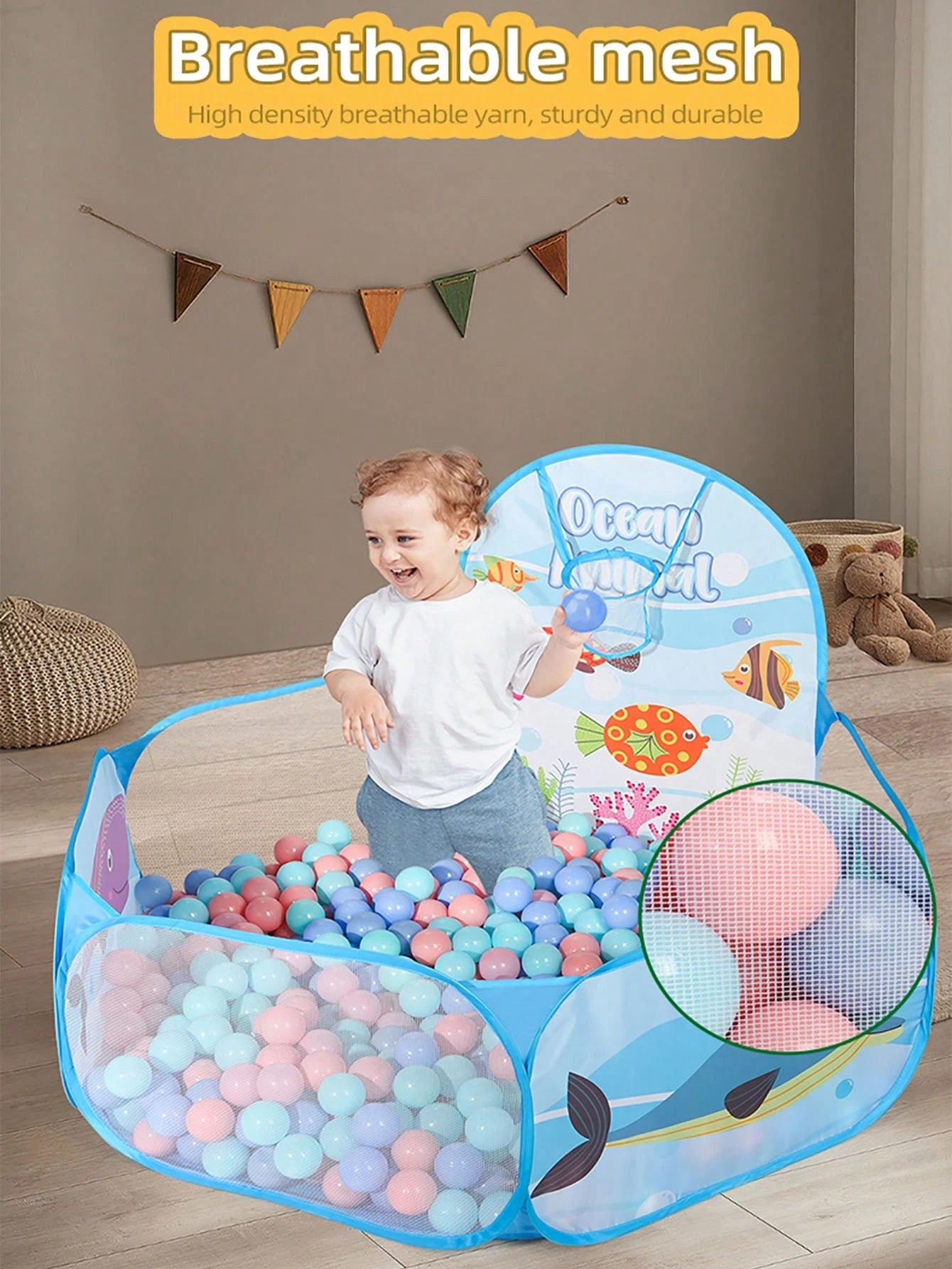 1pc Children's Fabric Ball Pit, Large Capacity Foldable Portable One-Click Storage, Indoor Fun Interactive Playhouse Tent Toy For Toddlers, Boys & Girls, Halloween, Thanksgiving, Birthday Gift, Daycar