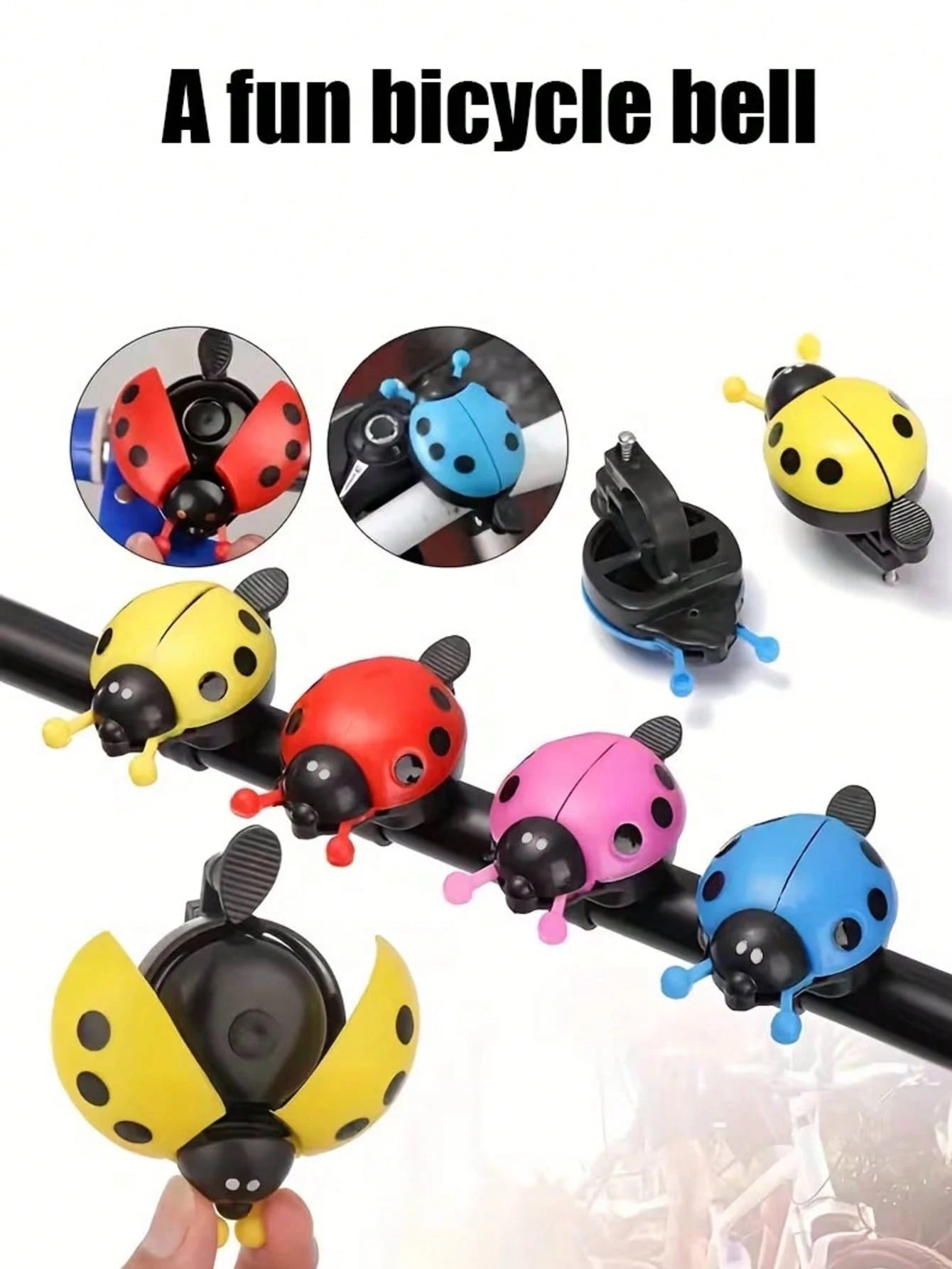 1pc Colorful Ladybug Bicycle Bell| Bike Horn, Mountain Bike Beetle Bell