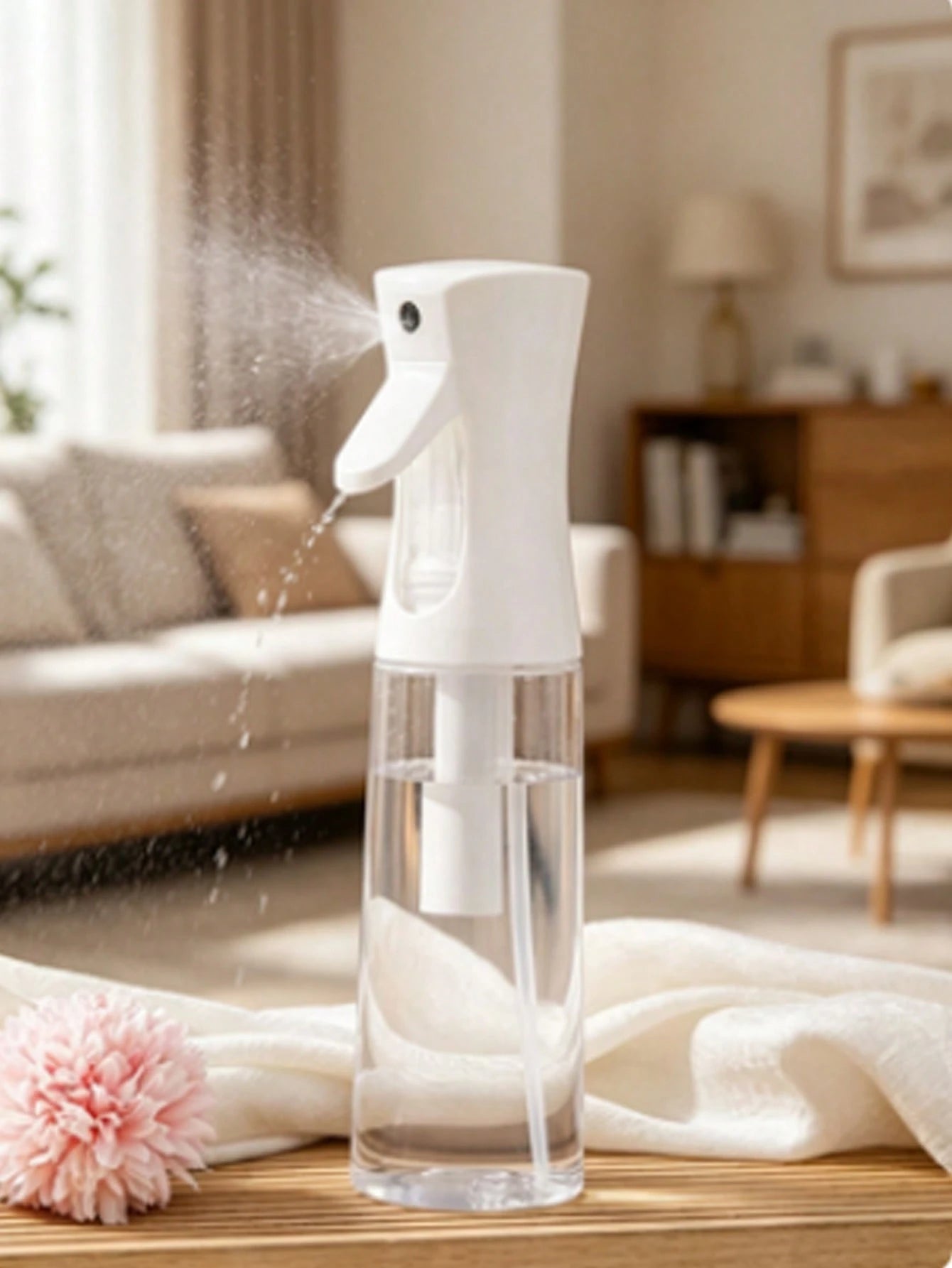 1pc Continuous Spray Bottle- Ultra Fine Mist Sprayer, Suitable For Hair Care, Home Cleaning, Plant Care, Household Items (1 Pack), Handheld Steam Iron Spray Bottle, Simple Bathroom Liquid Cleaner, Cl