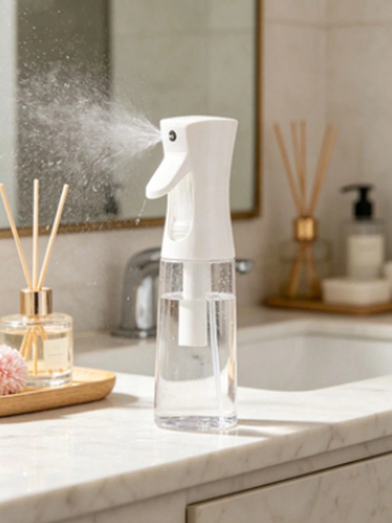 1pc Continuous Spray Bottle- Ultra Fine Mist Sprayer, Suitable For Hair Care, Home Cleaning, Plant Care, Household Items (1 Pack), Handheld Steam Iron Spray Bottle, Simple Bathroom Liquid Cleaner, Cl