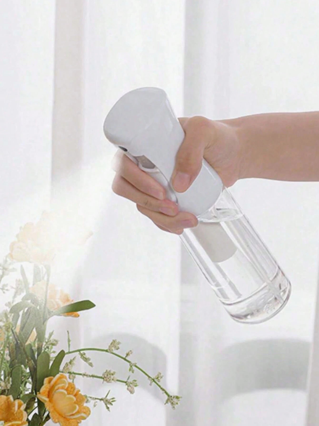 1pc Continuous Spray Bottle- Ultra Fine Mist Sprayer, Suitable For Hair Care, Home Cleaning, Plant Care, Household Items (1 Pack), Handheld Steam Iron Spray Bottle, Simple Bathroom Liquid Cleaner, Cl