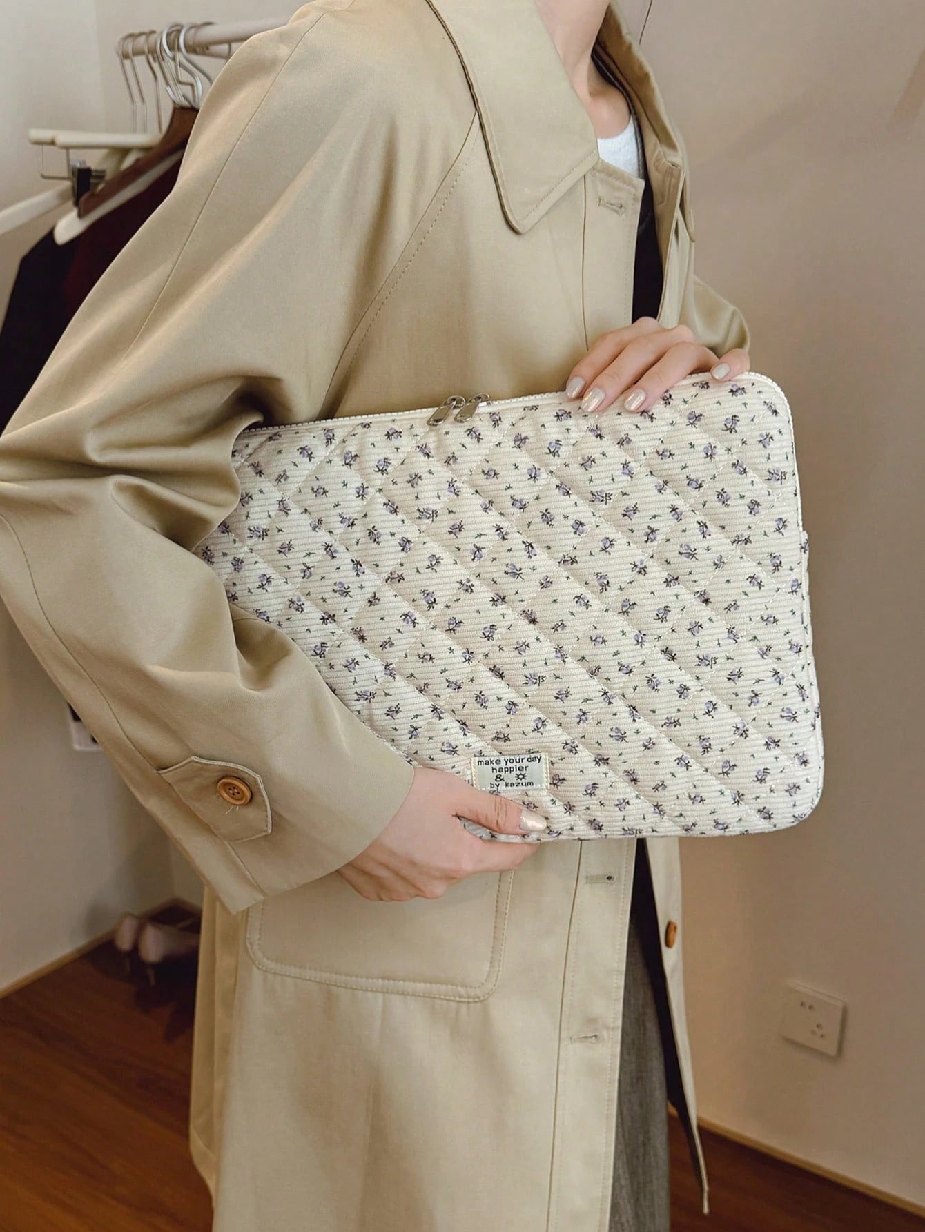 1pc Corduroy Laptop Sleeve, Fits 11"/13"/15" Laptops, Leopard Print Casual Unisex Protective Case, Compact & Portable, Can Be Used As Document Bag, Laptop Inner Sleeve, Laptop Carrying Bag, Suitable F