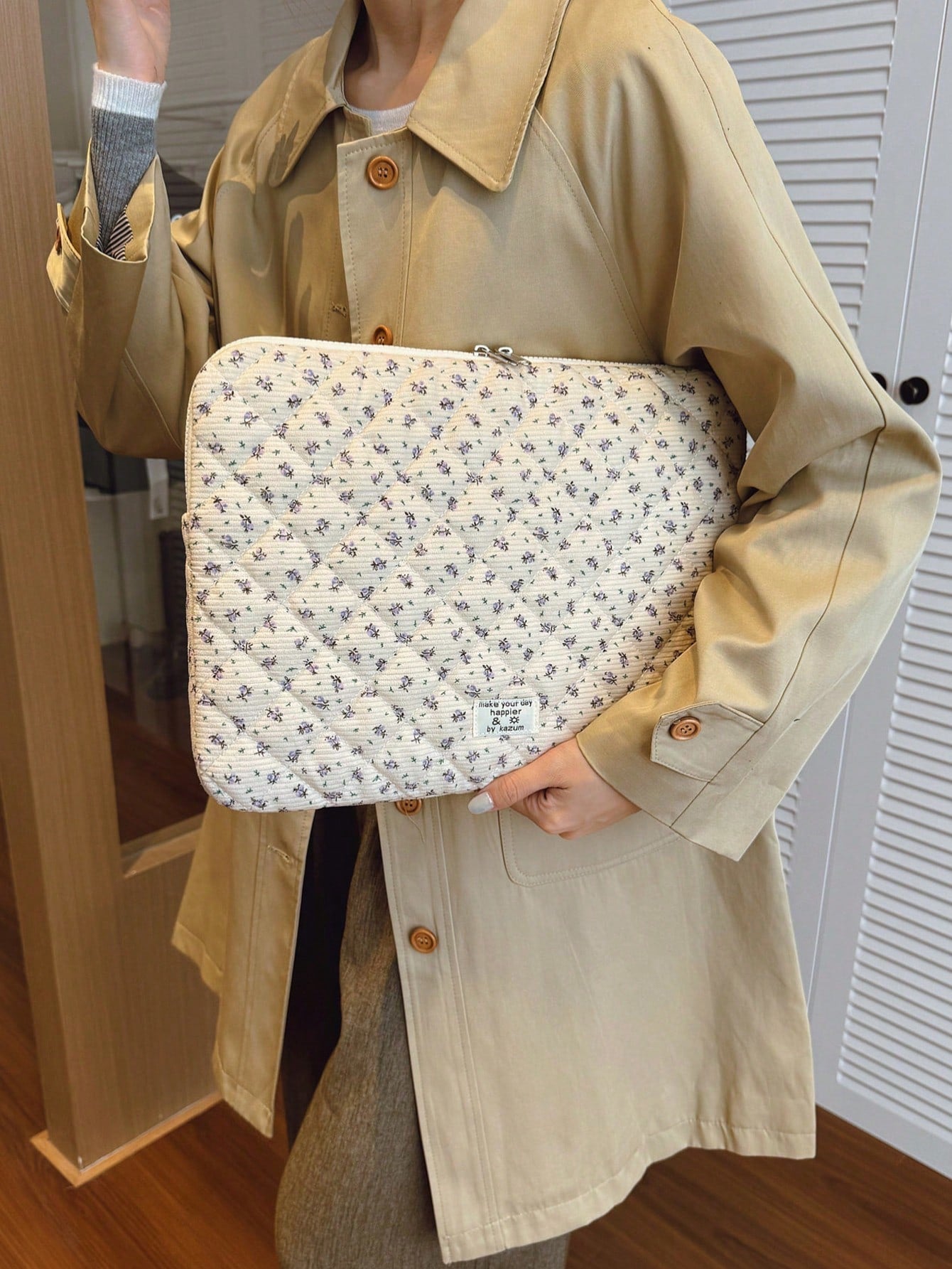 1pc Corduroy Laptop Sleeve, Fits 11"/13"/15" Laptops, Leopard Print Casual Unisex Protective Case, Compact & Portable, Can Be Used As Document Bag, Laptop Inner Sleeve, Laptop Carrying Bag, Suitable F