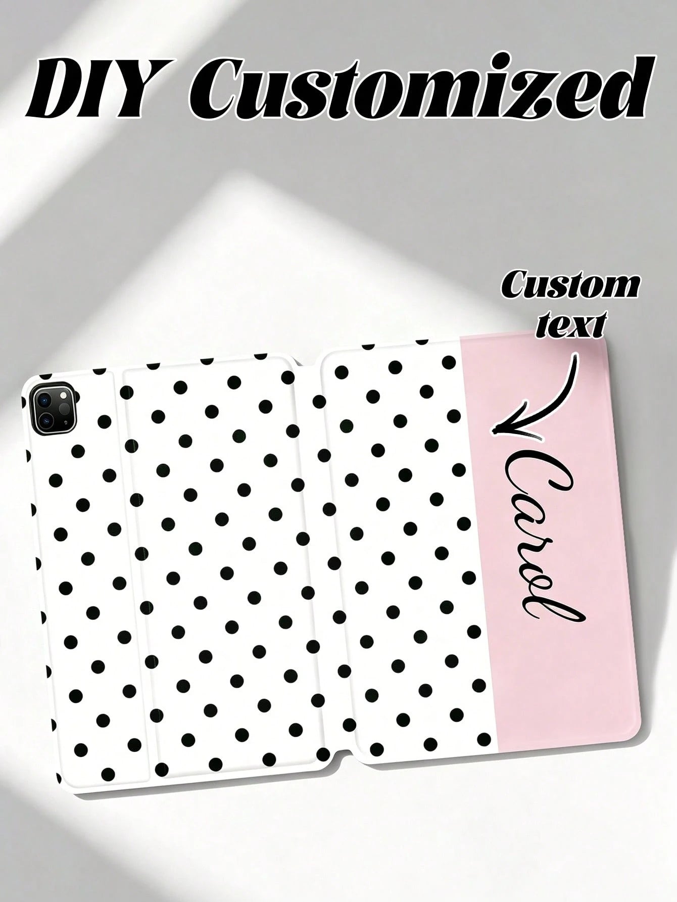 1pc Customized Polka Dot Protective Leather Case Cover Compatible With Ipad Pro 13, Air 13 Models, For Couples, Family, Pets, Cute Phone Cases, Customized Items