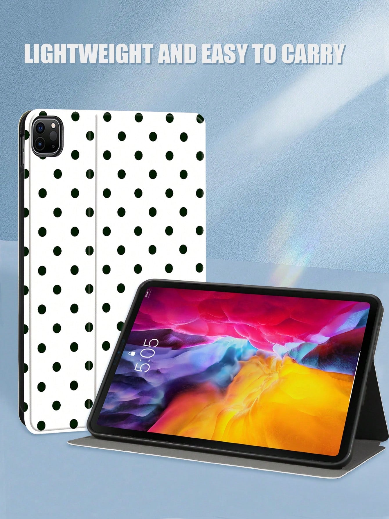 1pc Customized Polka Dot Protective Leather Case Cover Compatible With Ipad Pro 13, Air 13 Models, For Couples, Family, Pets, Cute Phone Cases, Customized Items