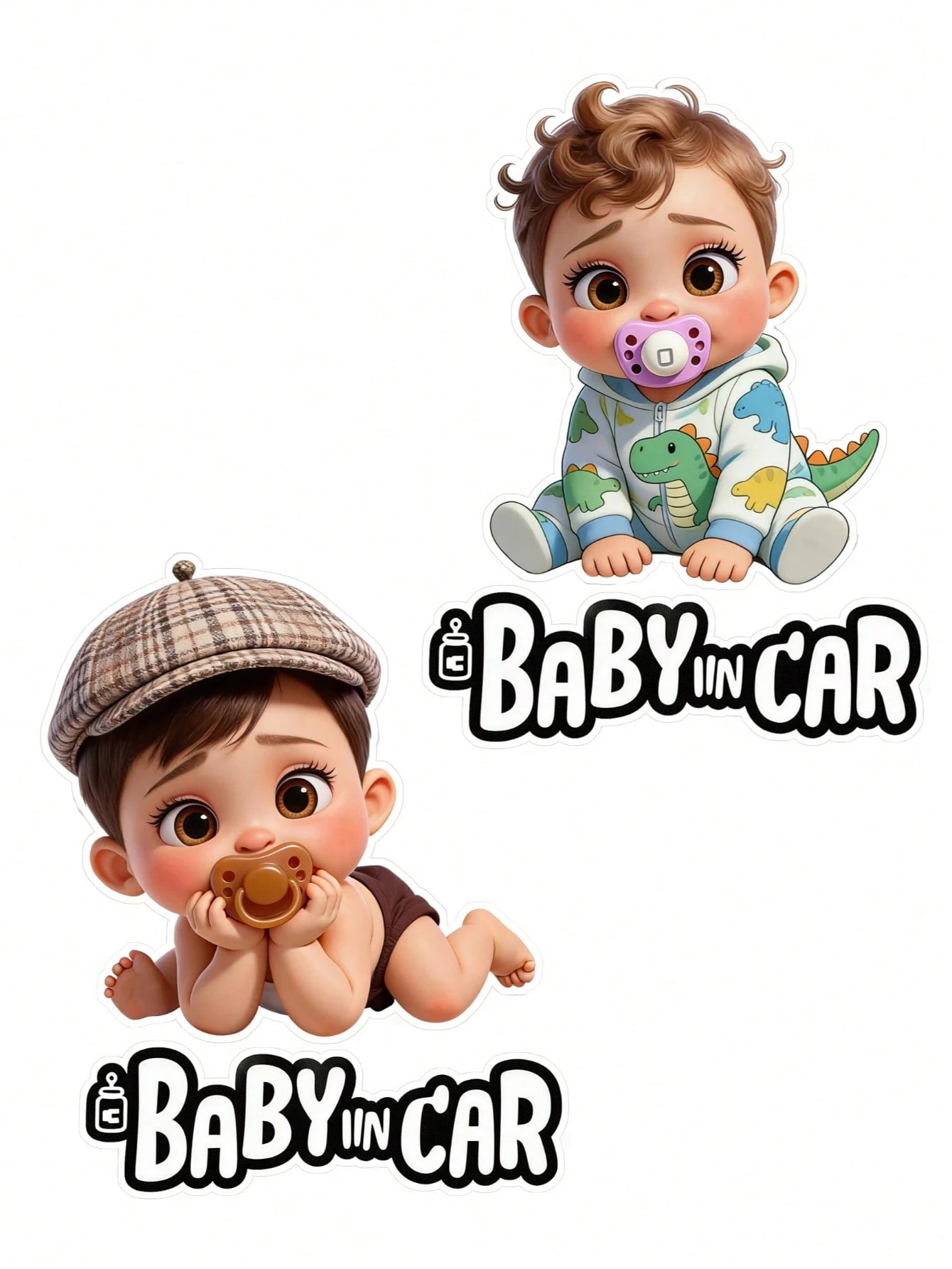1pc Cute Cartoon Child Design Waterproof Car Rear Window & Bumper Sticker- Baby Car Safety Sticker, Durable Plastic Material, Easy To Apply, Suitable For Child Safety Protection