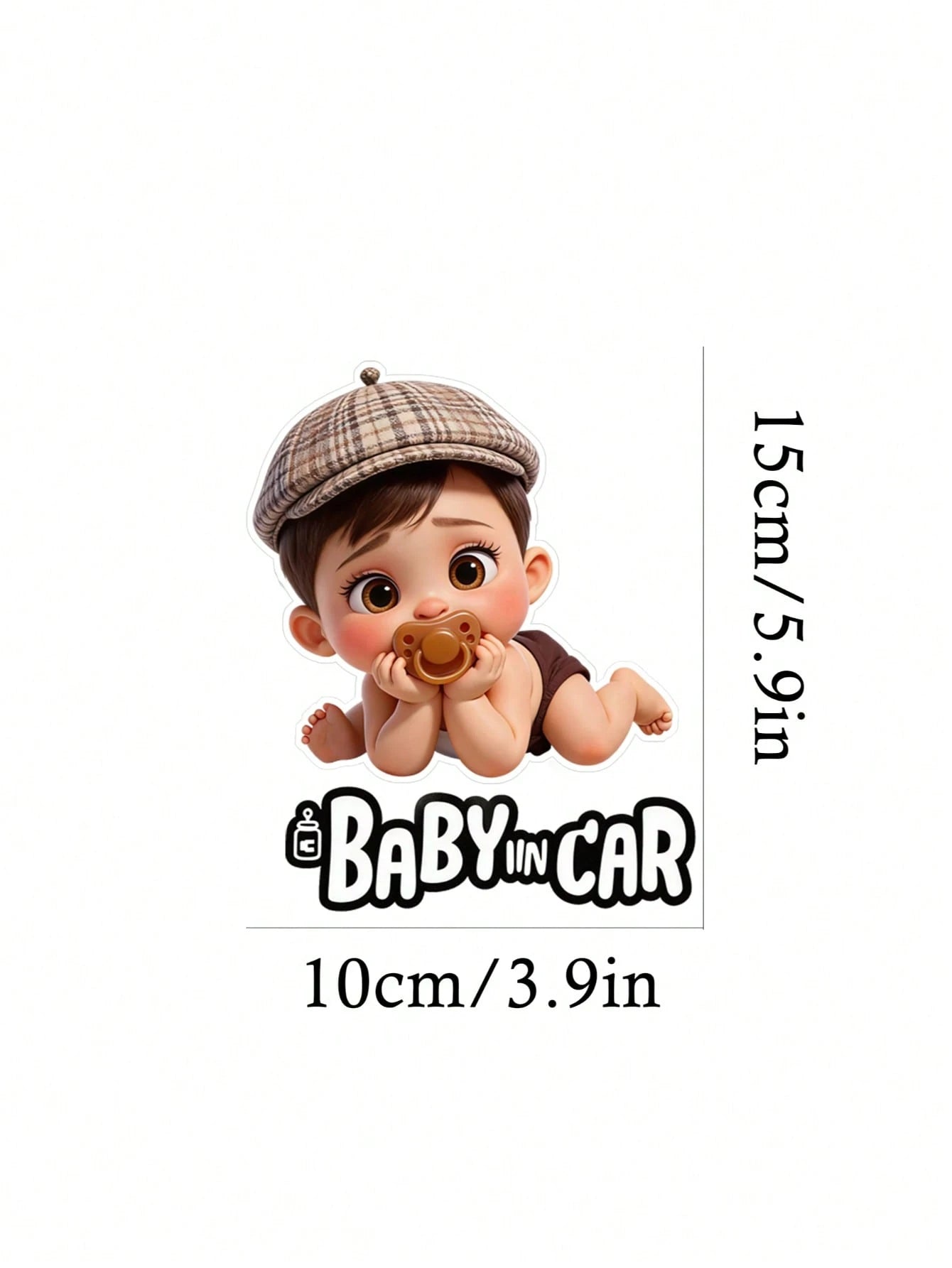 1pc Cute Cartoon Child Design Waterproof Car Rear Window & Bumper Sticker- Baby Car Safety Sticker, Durable Plastic Material, Easy To Apply, Suitable For Child Safety Protection