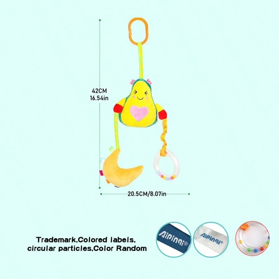 1pc Cute Fruit Cart Car Seat Hanging Toy Rattle With Chimes, Suitable For Newborn Baby Gift