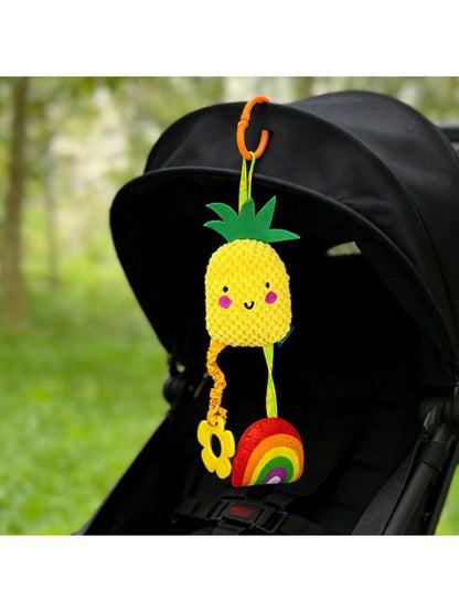 1pc Cute Fruit Cart Car Seat Hanging Toy Rattle With Chimes, Suitable For Newborn Baby Gift