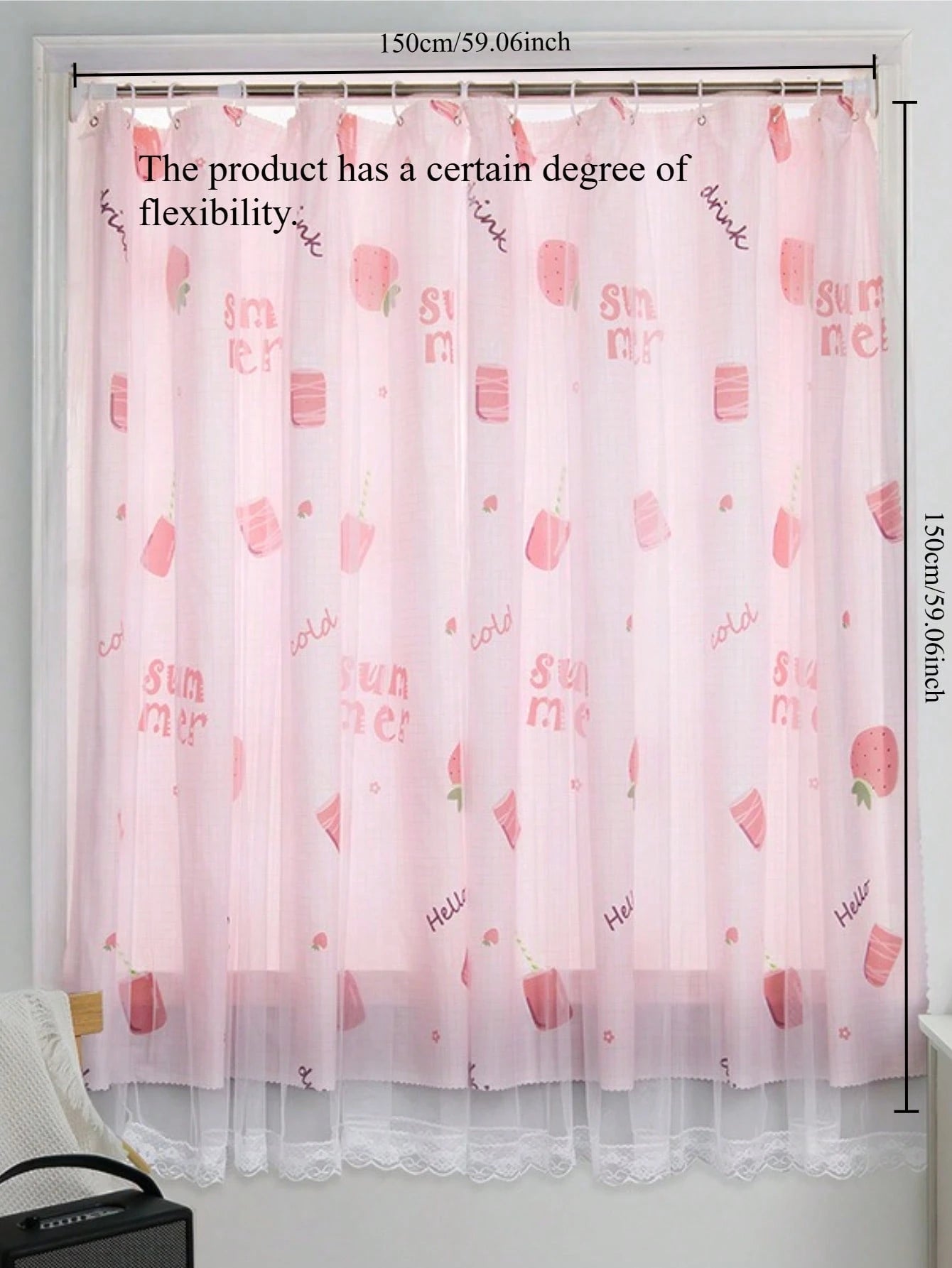 1pc Cute Pattern Curtain, Removable And Machine Washable, Suitable For Baby Baptism Decoration, Nursery Decoration, Children's Room Decoration, Baby Bedroom Decoration Creative