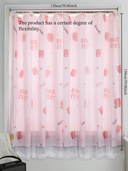 1pc Cute Pattern Curtain, Removable And Machine Washable, Suitable For Baby Baptism Decoration, Nursery Decoration, Children's Room Decoration, Baby Bedroom Decoration Creative