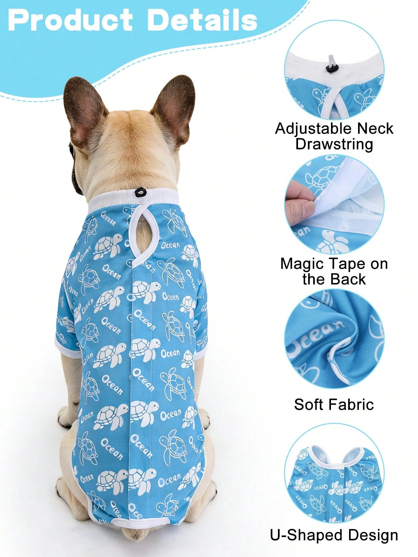 1pc Dog Spay/Neuter Recovery Suit, Breathable Pet Recuperation Clothing For Female/Male Dogs After Surgery Or Weaning