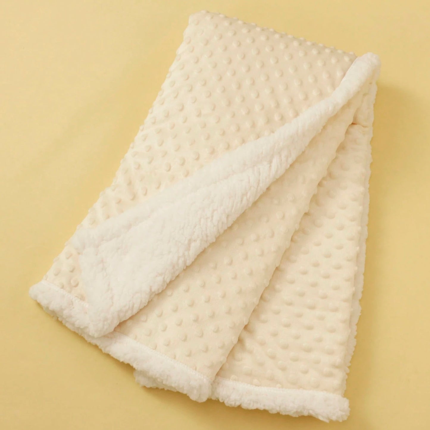 1pc Double Layer Baby Blanket, Dotted Fleece Comforter, Stroller Blanket, Suitable For All Seasons