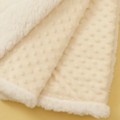 1pc Double Layer Baby Blanket, Dotted Fleece Comforter, Stroller Blanket, Suitable For All Seasons