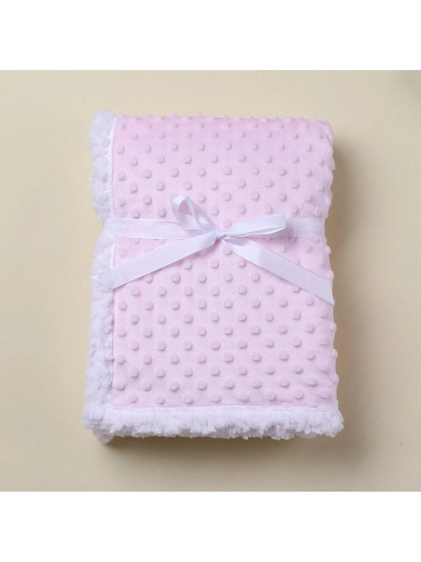 1pc Double Layer Baby Blanket, Dotted Fleece Comforter, Stroller Blanket, Suitable For All Seasons