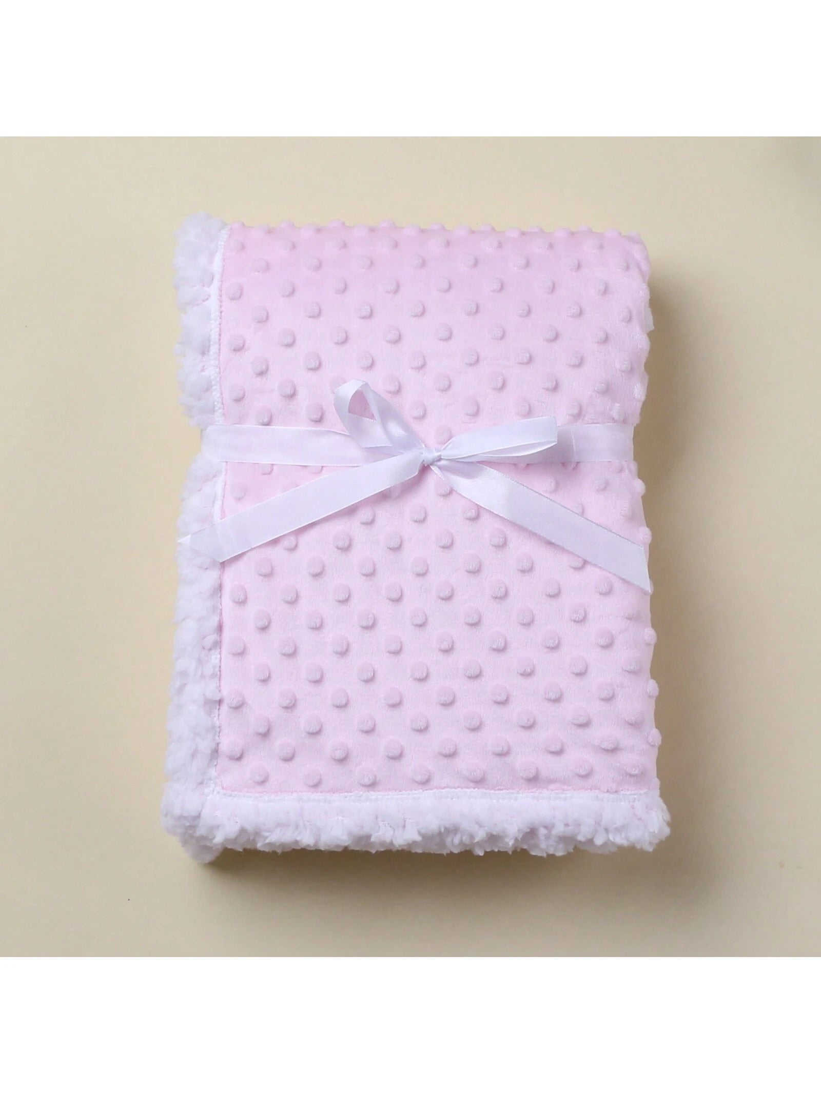 1pc Double Layer Baby Blanket, Dotted Fleece Comforter, Stroller Blanket, Suitable For All Seasons