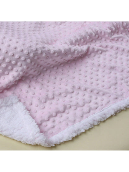 1pc Double Layer Baby Blanket, Dotted Fleece Comforter, Stroller Blanket, Suitable For All Seasons