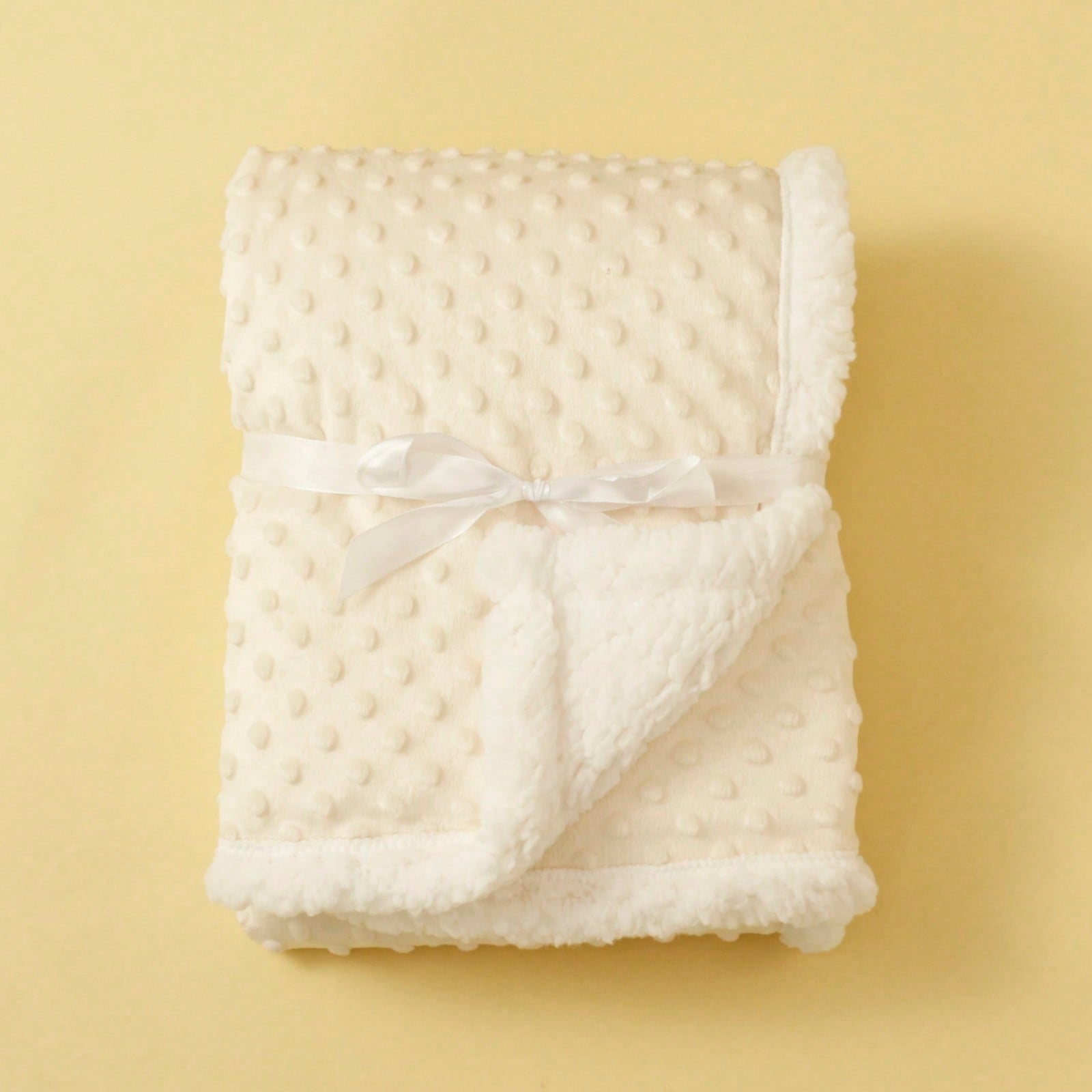 1pc Double Layer Baby Blanket, Dotted Fleece Comforter, Stroller Blanket, Suitable For All Seasons