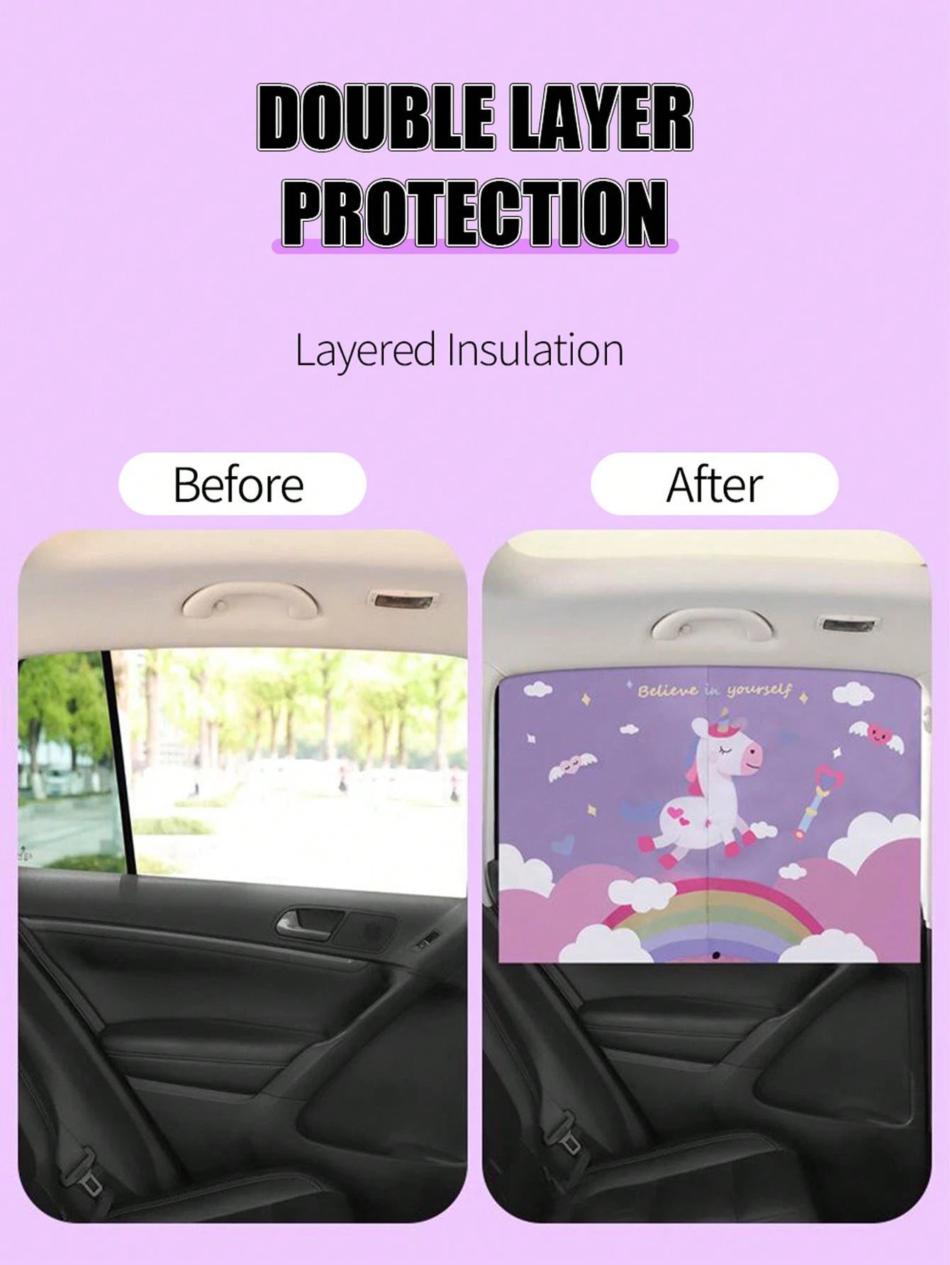 1pc Double Layer Sheer Mesh Sunshade Car Window Curtain, Protects Baby From Window Sunlight And Heat, Children's Car Window Shade, Car UV Protection Shade, Breathable Without Affecting Window Lifting