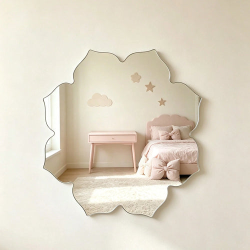 1PC Flower-Shaped Acrylic Mirror Wall Decal Home Decor For Living Room And Other Rooms Modern Aesthetic Decor For Bedrooms Living Rooms Bathrooms