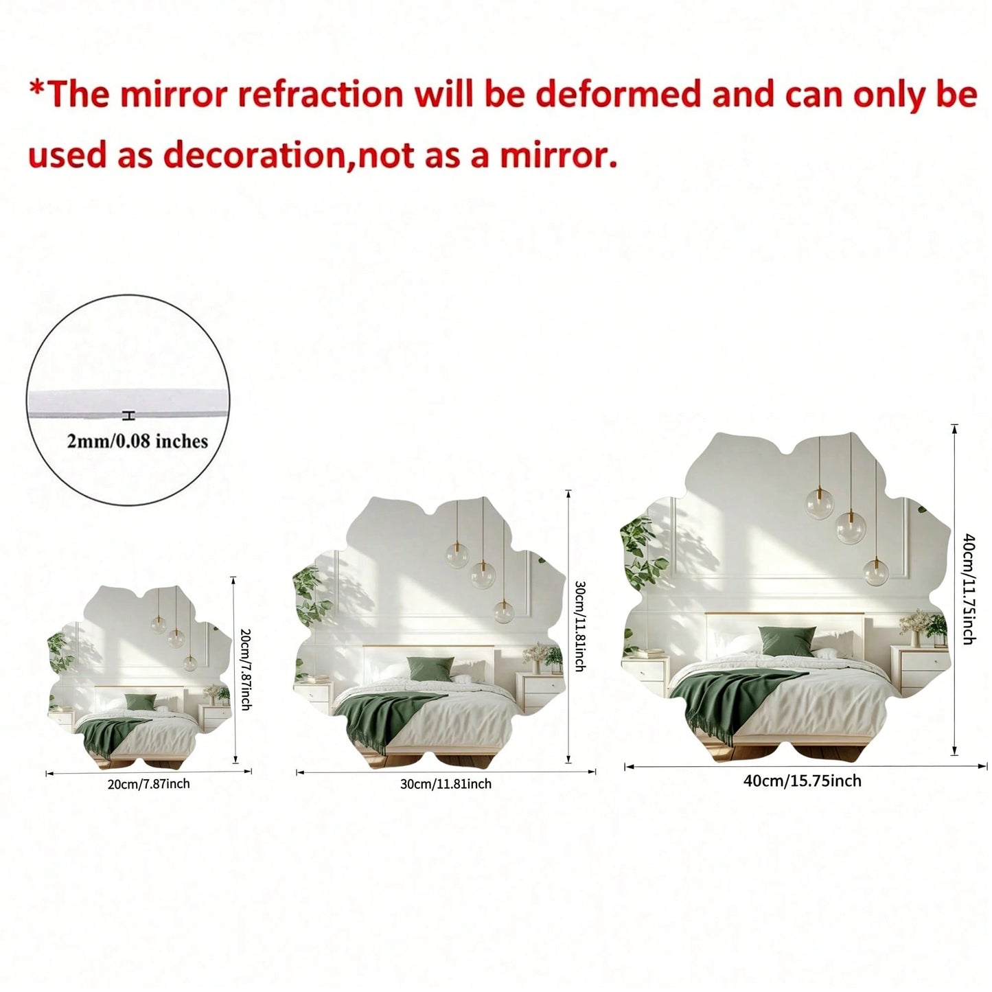1PC Flower-Shaped Acrylic Mirror Wall Decal Home Decor For Living Room And Other Rooms Modern Aesthetic Decor For Bedrooms Living Rooms Bathrooms