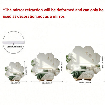 1PC Flower-Shaped Acrylic Mirror Wall Decal Home Decor For Living Room And Other Rooms Modern Aesthetic Decor For Bedrooms Living Rooms Bathrooms