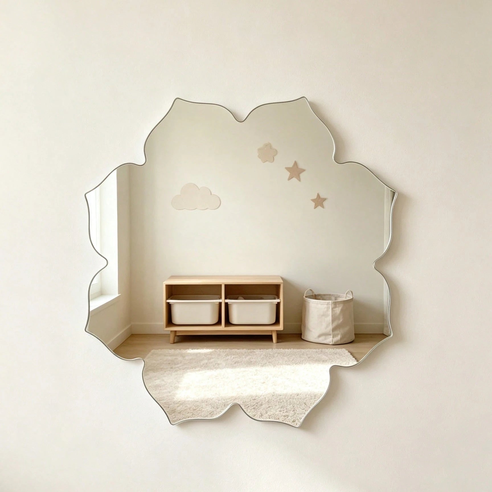 1PC Flower-Shaped Acrylic Mirror Wall Decal Home Decor For Living Room And Other Rooms Modern Aesthetic Decor For Bedrooms Living Rooms Bathrooms