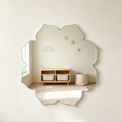 1PC Flower-Shaped Acrylic Mirror Wall Decal Home Decor For Living Room And Other Rooms Modern Aesthetic Decor For Bedrooms Living Rooms Bathrooms