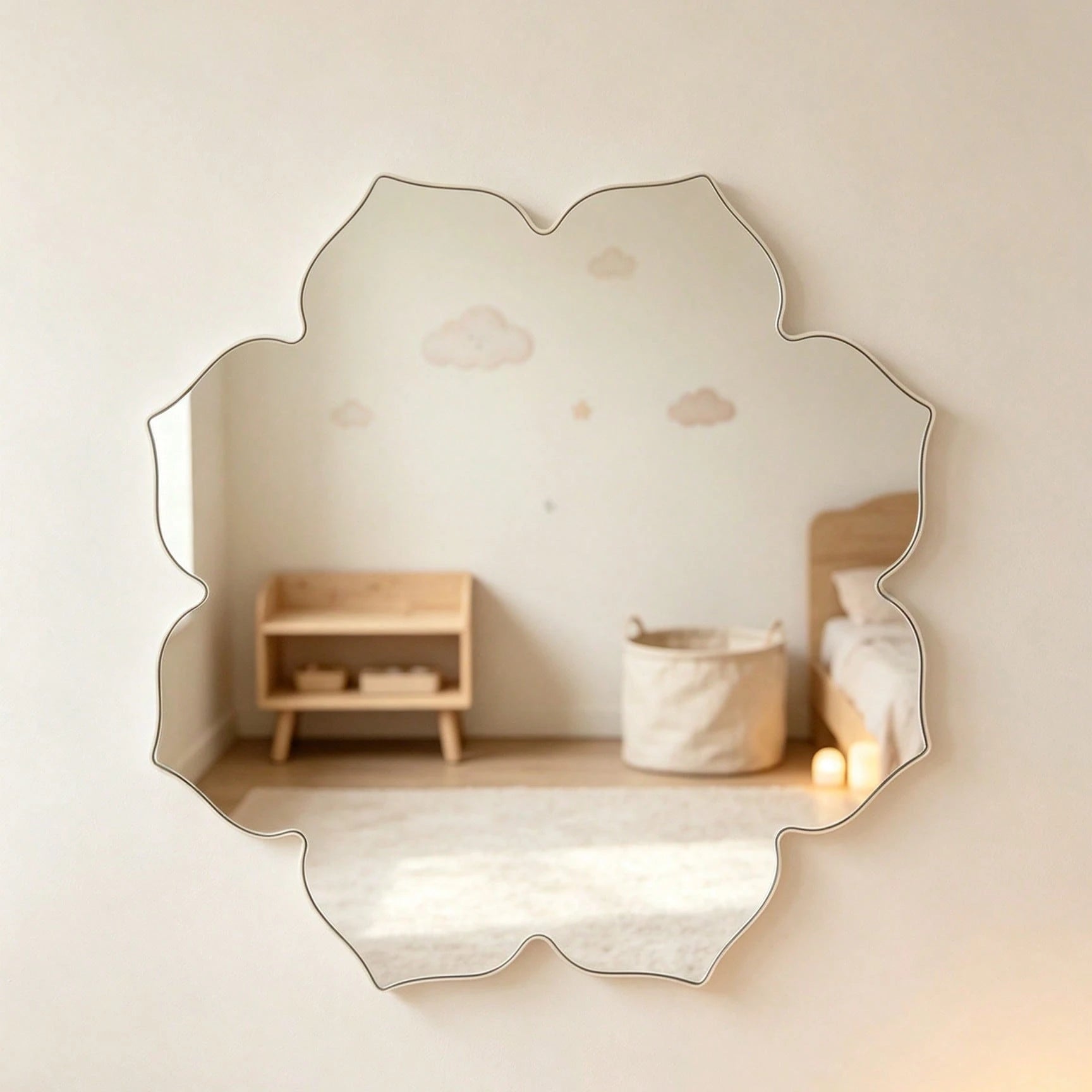 1PC Flower-Shaped Acrylic Mirror Wall Decal Home Decor For Living Room And Other Rooms Modern Aesthetic Decor For Bedrooms Living Rooms Bathrooms