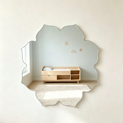 1PC Flower-Shaped Acrylic Mirror Wall Decal Home Decor For Living Room And Other Rooms Modern Aesthetic Decor For Bedrooms Living Rooms Bathrooms