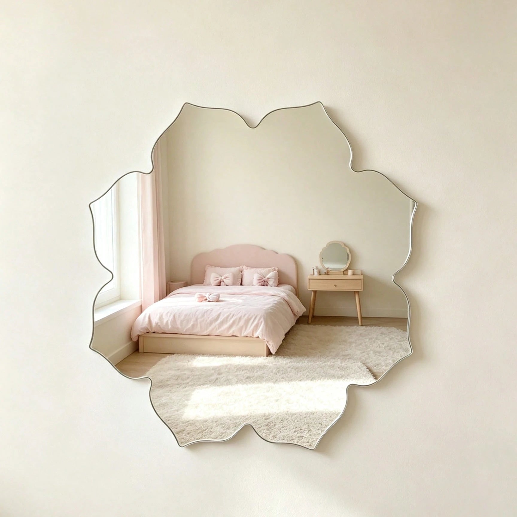 1PC Flower-Shaped Acrylic Mirror Wall Decal Home Decor For Living Room And Other Rooms Modern Aesthetic Decor For Bedrooms Living Rooms Bathrooms